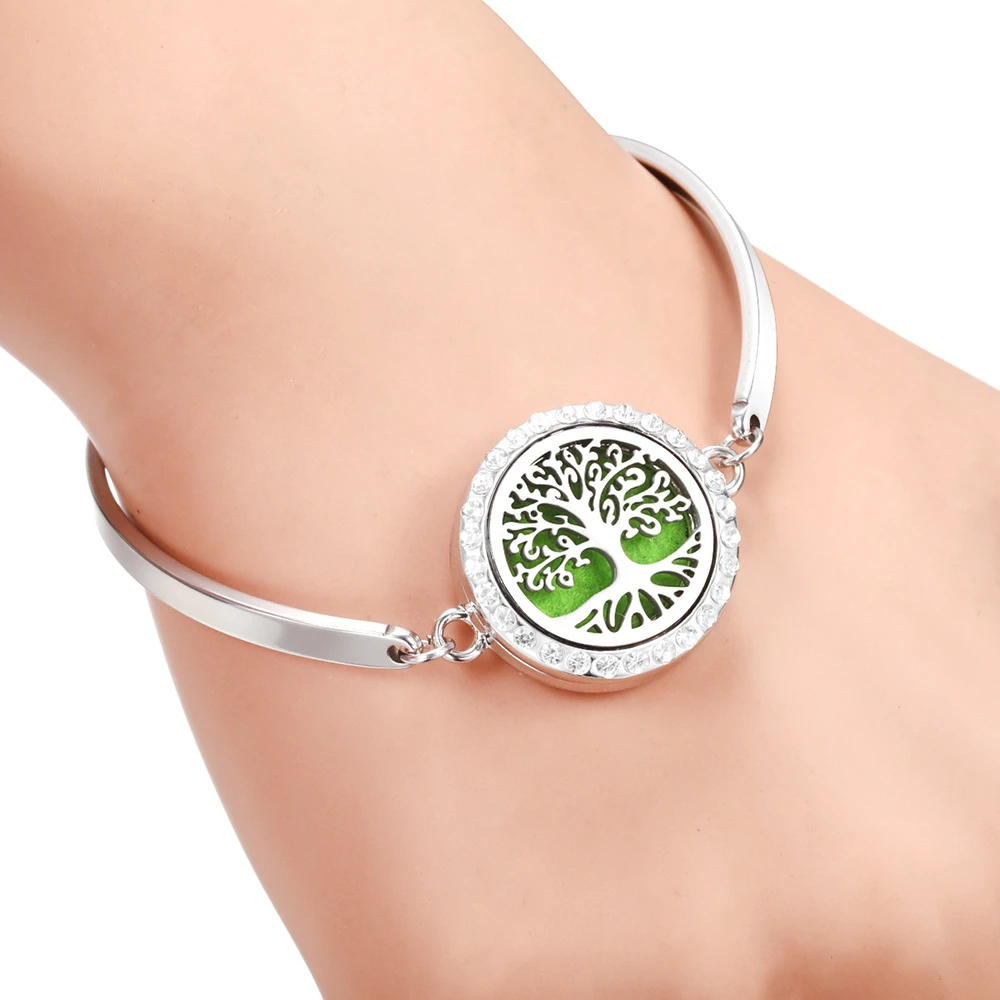 aroma oil bracelet Diffuser Bracelet Essential Oil Diffuser Bracelet Alloy Stainless Steel Perfume Aroma Locket Bracelet for Wom