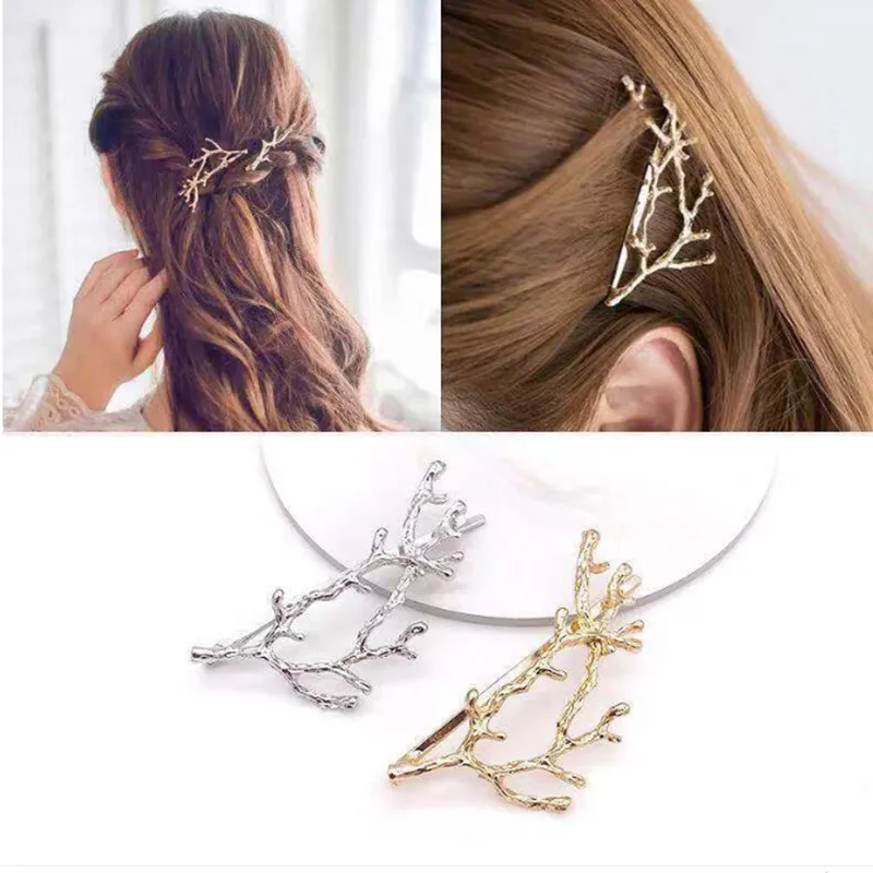 South Korea Jewelry Sianmei Alloy Side Clamping Clip Side Branches Antlers Jewelry Fashion Personality Princess Jewelry Hairpin