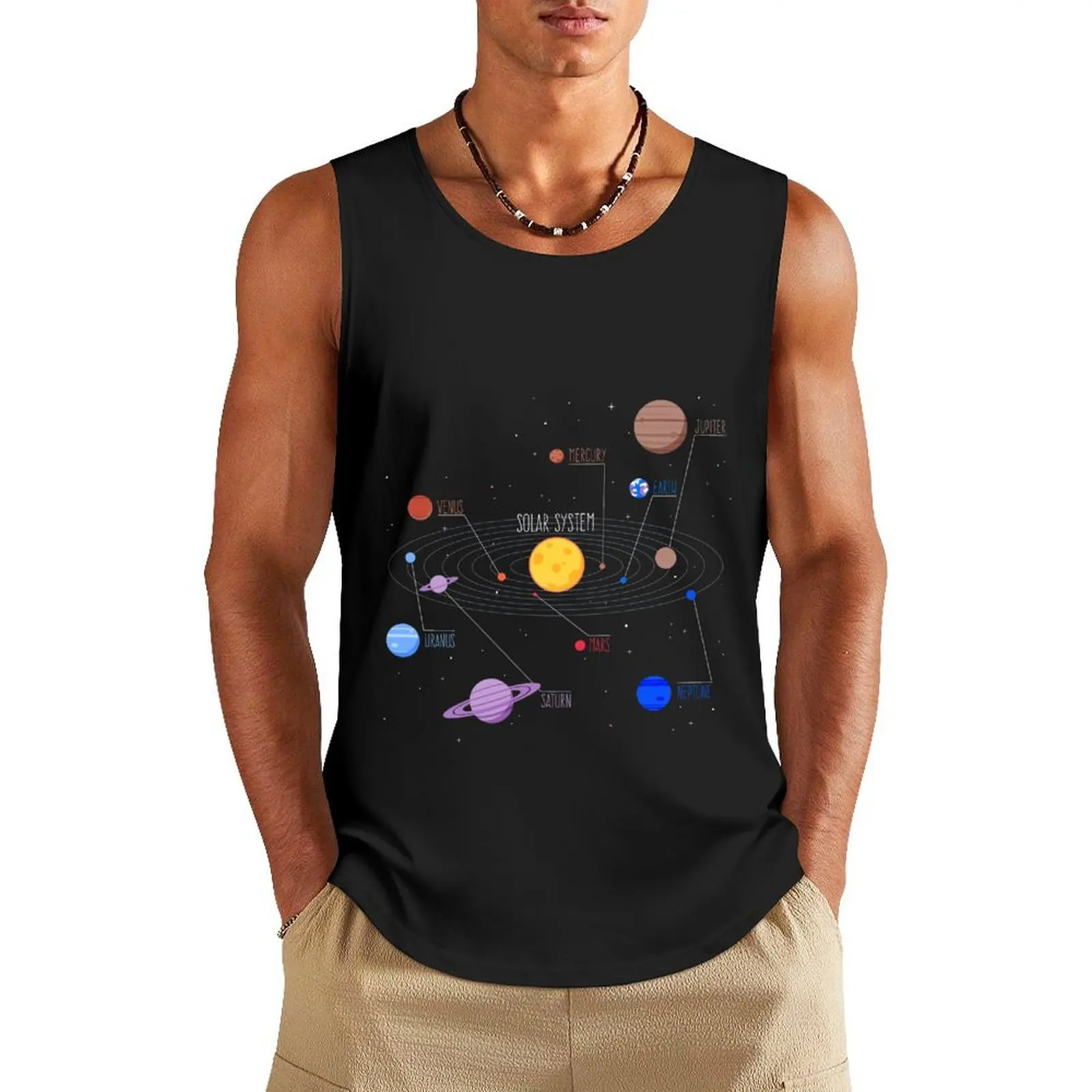 

Solar System Tank Top Men's summer clothes t-shirt gym man Vest for boy Men's t-shirt