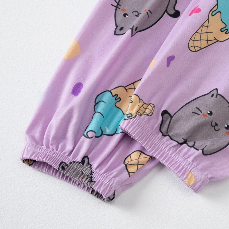 3-teiliges Set aus Sommer-Kurzarmshirts, Shorts und Hosen für Jungen und Mädchen, bunter, lässiger, bedruckter, süßer Anzug – Detail 16