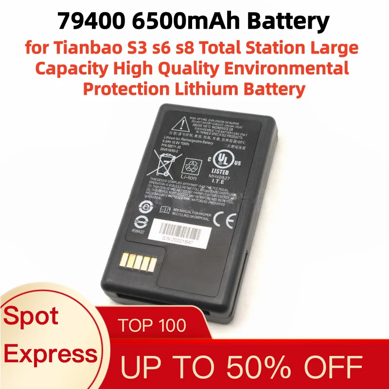 79400 6500mAh Battery for Tianbao S3 s6 s8 Total Station Large Capacity High Quality Environmental Protection Lithium Battery