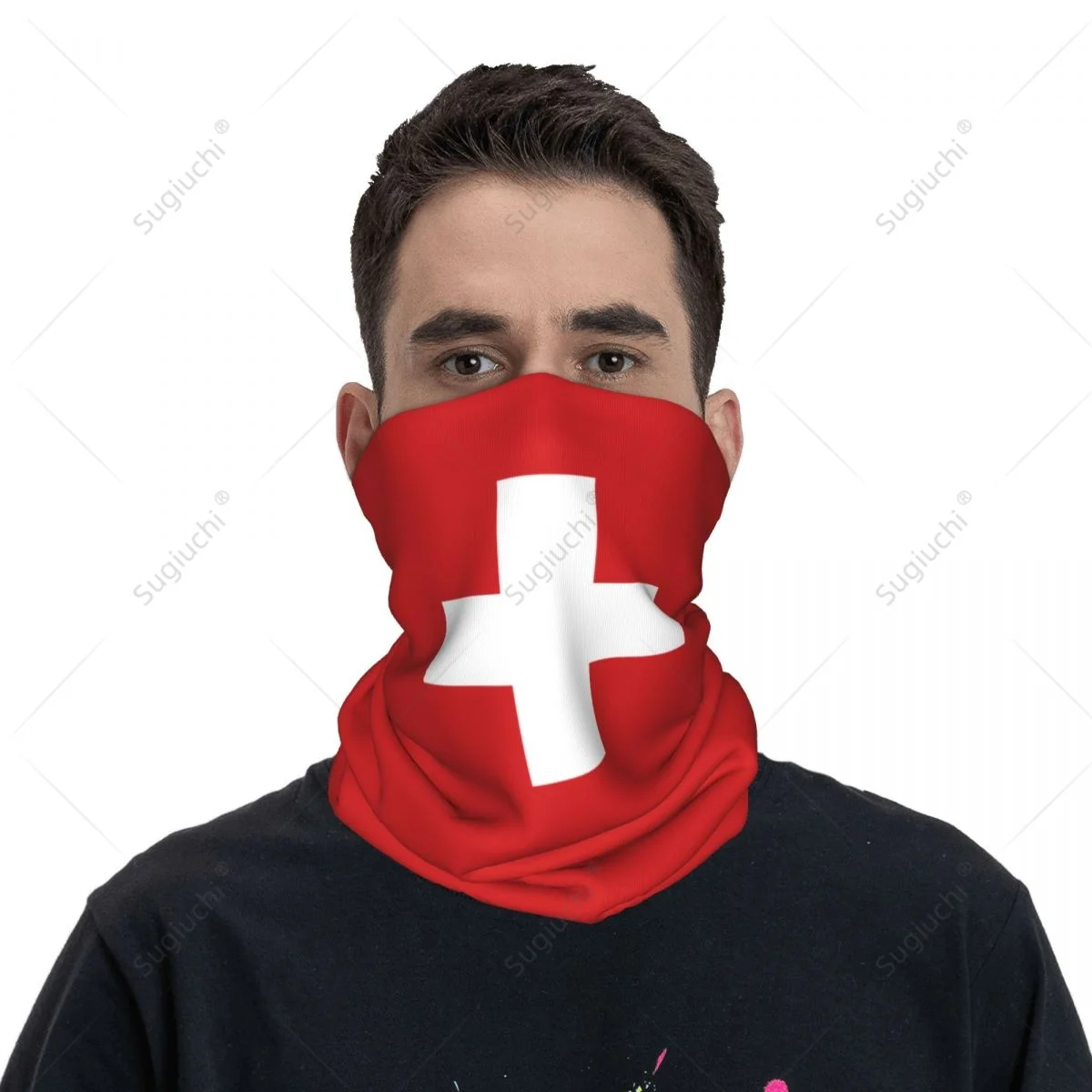 

Unisex Switzerland Flag Swiss Neckerchief Scarf Neck Face Mask Scarves Neck Warmer Seamless Bandana Headwear Cycling Hiking