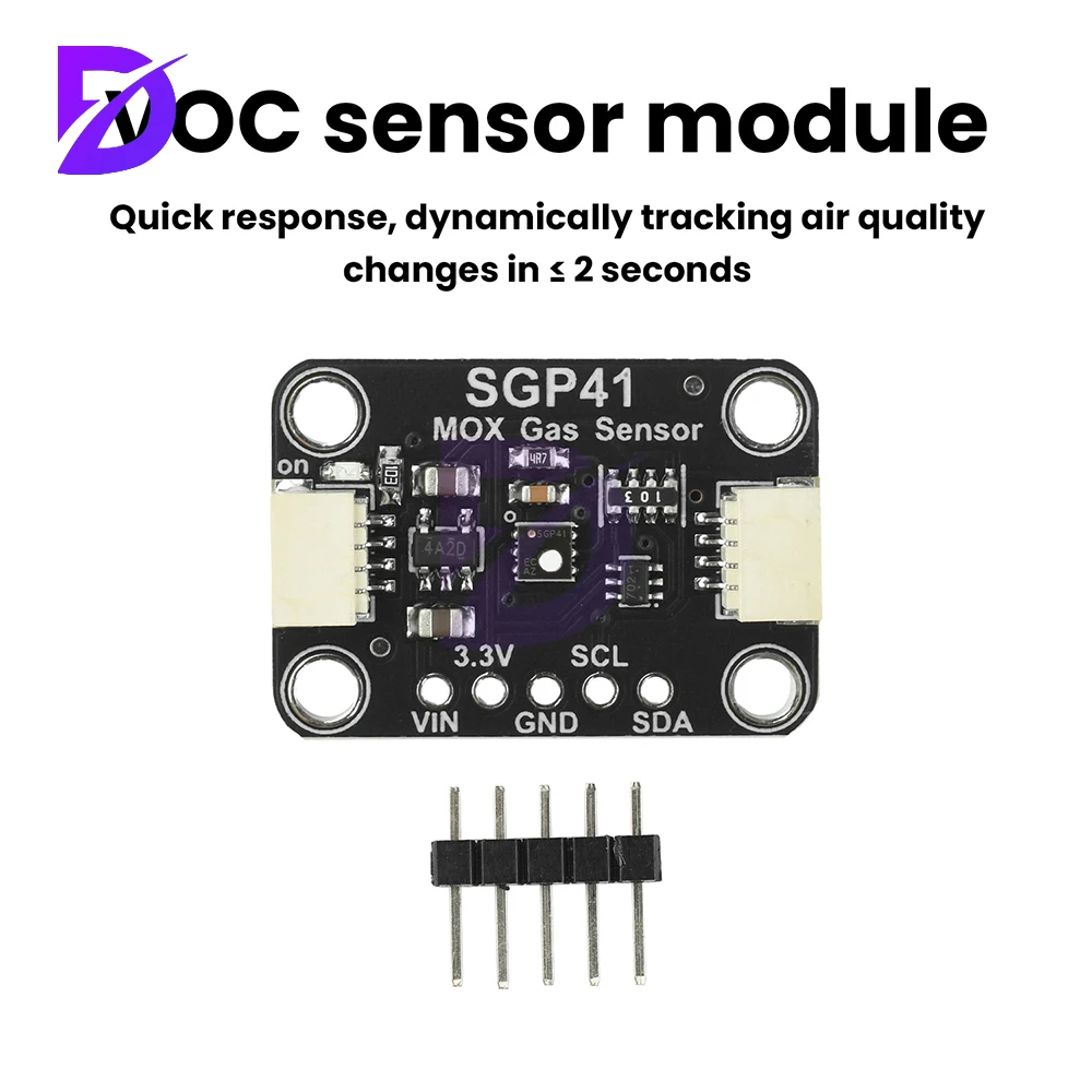 وحدة استشعار جودة الهواء SGP40/SGP41، وحدة استشعار Voc الرقمية، مستشعر بيئة الغاز المزدوج المتوافق مع STEMMA QT/Qwiic