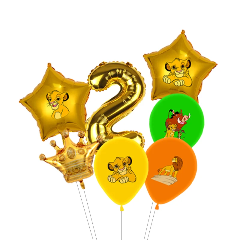 Simba Lion King Party Theme Set Latex Balloon Kids Birthday Party Decoration Number Balloon Globos Supplies view 3
