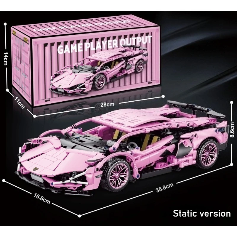 Technologie Racewagen Blok Model 1280PCS + 1:14 Motion Speed Auto Model Mechanische Super Blok Montage Speelgoed Kinderen volwassen Geschenken