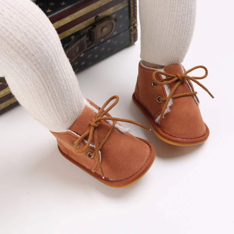 Winter-Babystiefel für Jungen und Mädchen, Laufschuhe mit Schnürung, bequem und weich für Vorschulkinder 0-18 Monate, für Neugeborene. – Detail 14