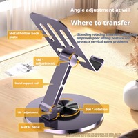 Metal Foldable Desktop Phone Stand Multi Functional Rotatable Tablet Holder for Phone and Tablet Lazy Stand