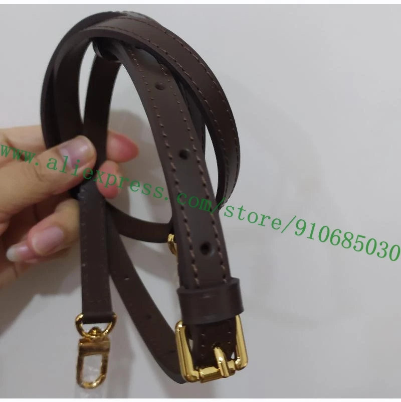 

1.2cm Coffee Brown Smooth Calf Leather Bag Strap For Designer Women Handbag Messenger Lady Shoulder Belt Replacement Adjustable