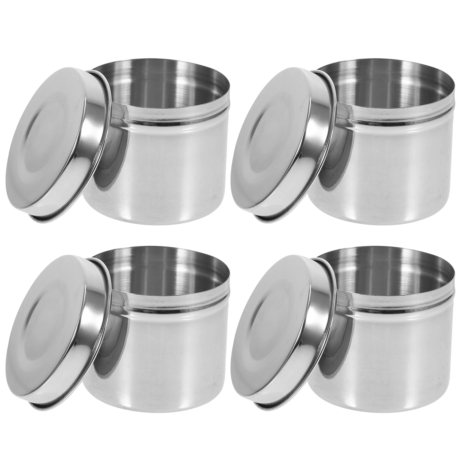 

4 Pcs Sample Box Stainless Food Container Steel Containers with Lids Storage Boxes Seal for Metal