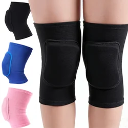 1 Pair Sports Compression Knee Pads Black Elastic Knee Support Thickened Sponge Knees Brace Support for Dancing Workout Training