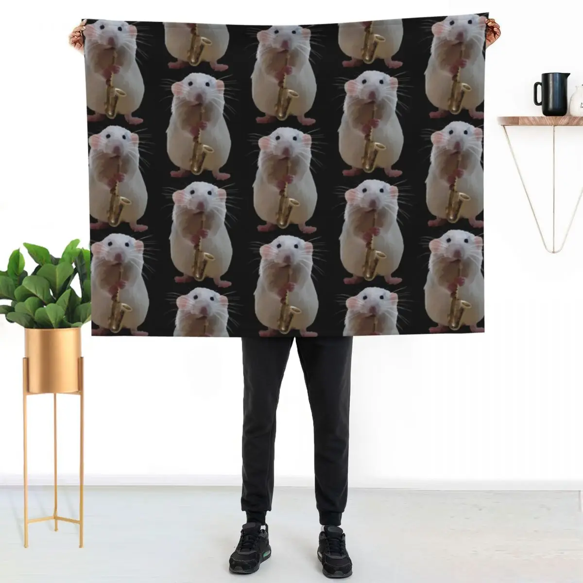 Rat playing the Saxophone Throw Blanket Softest Comforter warm winter manga Summer Soft Beds Blankets