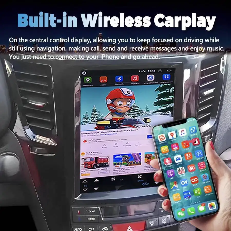 GPS Carplay Car Radio For Subaru Outback Impreza Legacy 2009-2014 Android 15 Car Multimedia Video Player 10.4