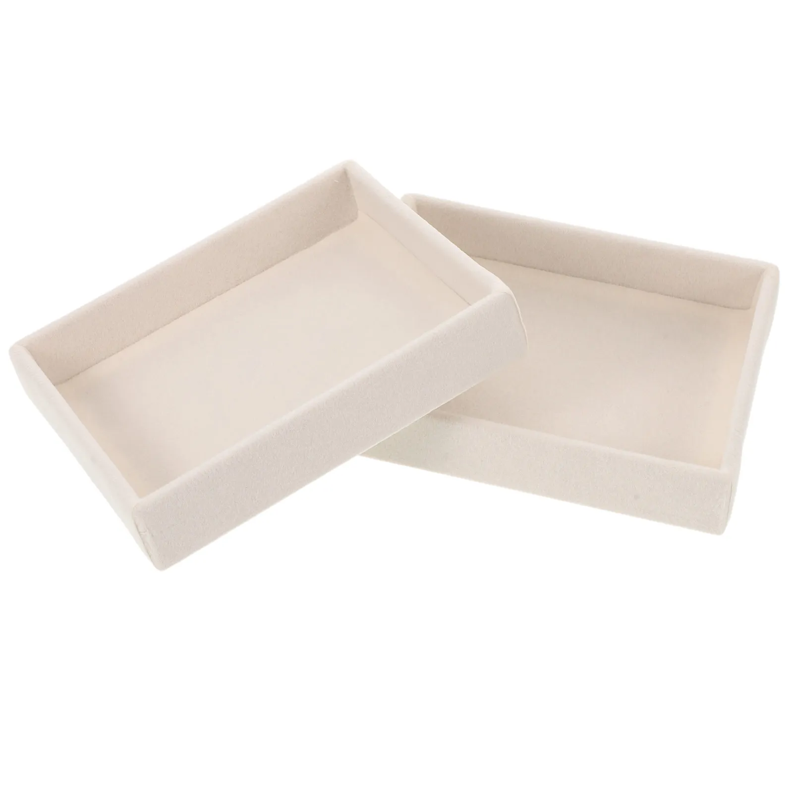 Women Jewelry Organizer Tray Stackable Flat Display Box for Earrings Rings Necklaces Bracelets Portable Travel Friendly Drawer