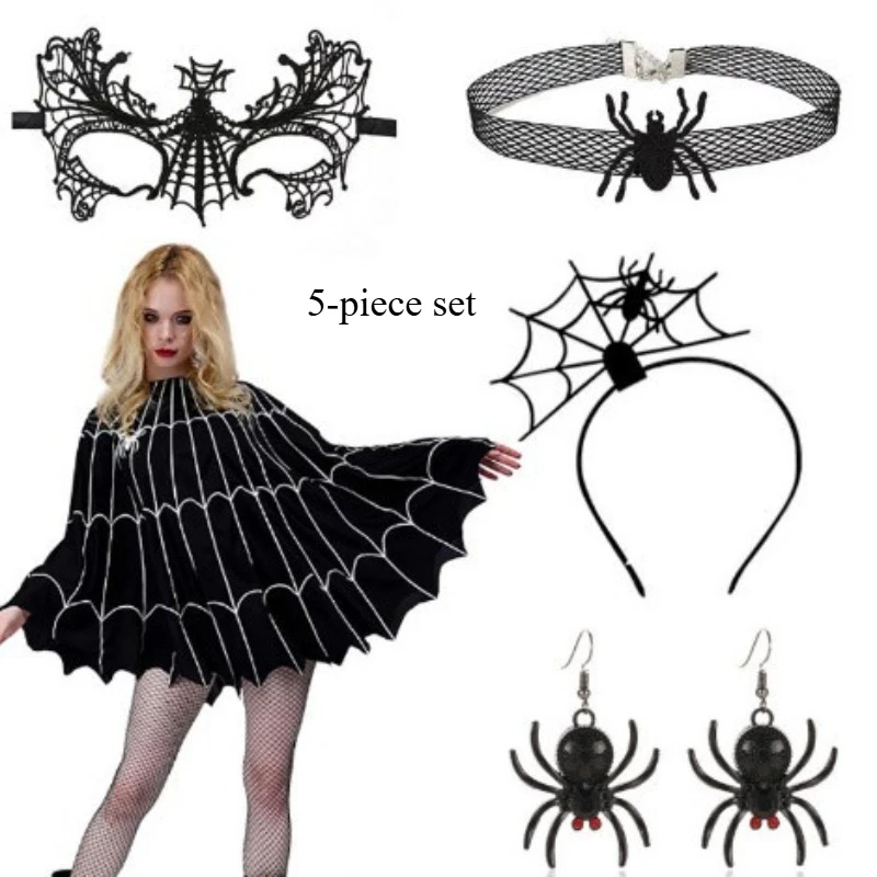

Witch Costume Set: Halloween Headband with Hat & Hair Clips - Fabric Cosplay Props for Women Party Masquerade