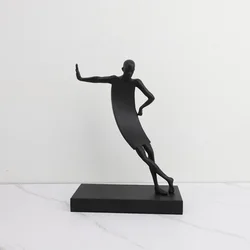 Creative Metal Abstract Human Sculpture Black Person Bedroom Study Ornament Living Room Decoration Art Home Decor Accessories