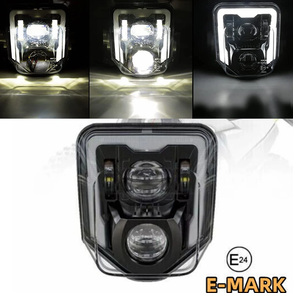 Husqvarna,enduro,motocross,te,tc,fe,fc,125, 500, 701, 2016-2023用のLEDヘッドライトプレート