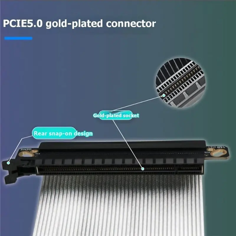 A13E-Pcie 5.0 X16 Riser Cable 64 GB/S Double Reverse PCI Express Gen5 For ITX For RTX5090 RTX4090 19Cm Lossless For Server