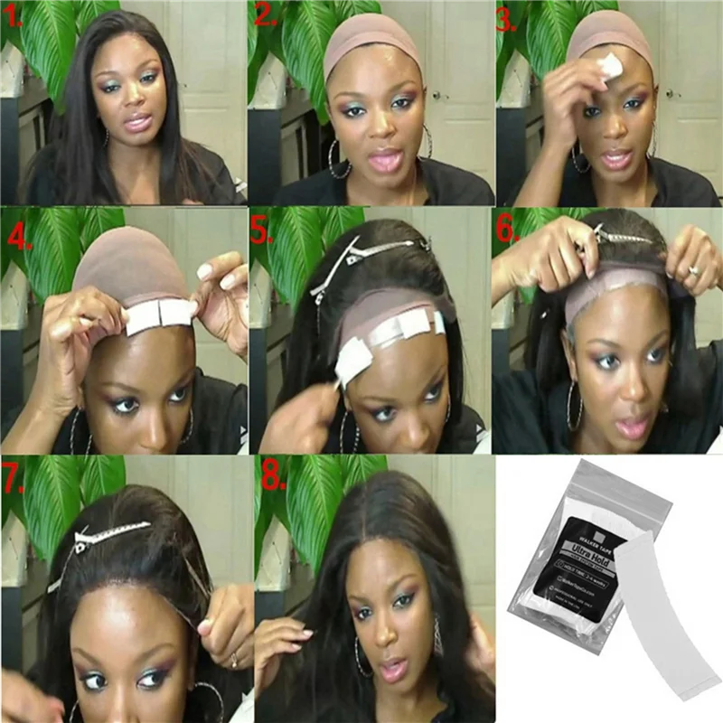 

Quality 108Pcs/Lot Fixed Hair Wig Tape Strips Super Strong Adhesive Double Tape Waterproof for Toupee Lace Wig Adhesive