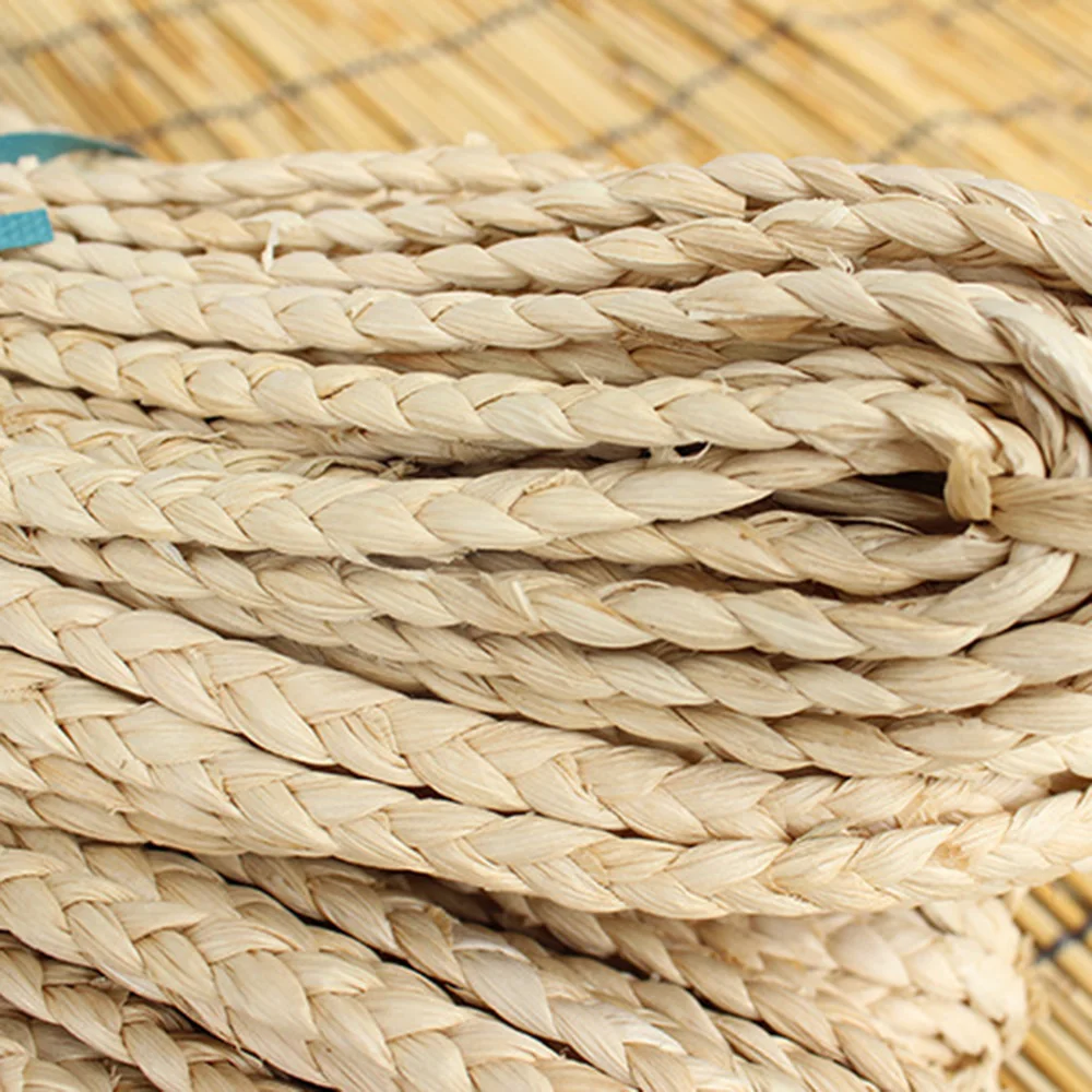 1PC 4M 3 Strand Corn Husk Straw Material Rattan Weaving Braid Straw Materials For Furniture Bag DIY Handmade Decor Craft