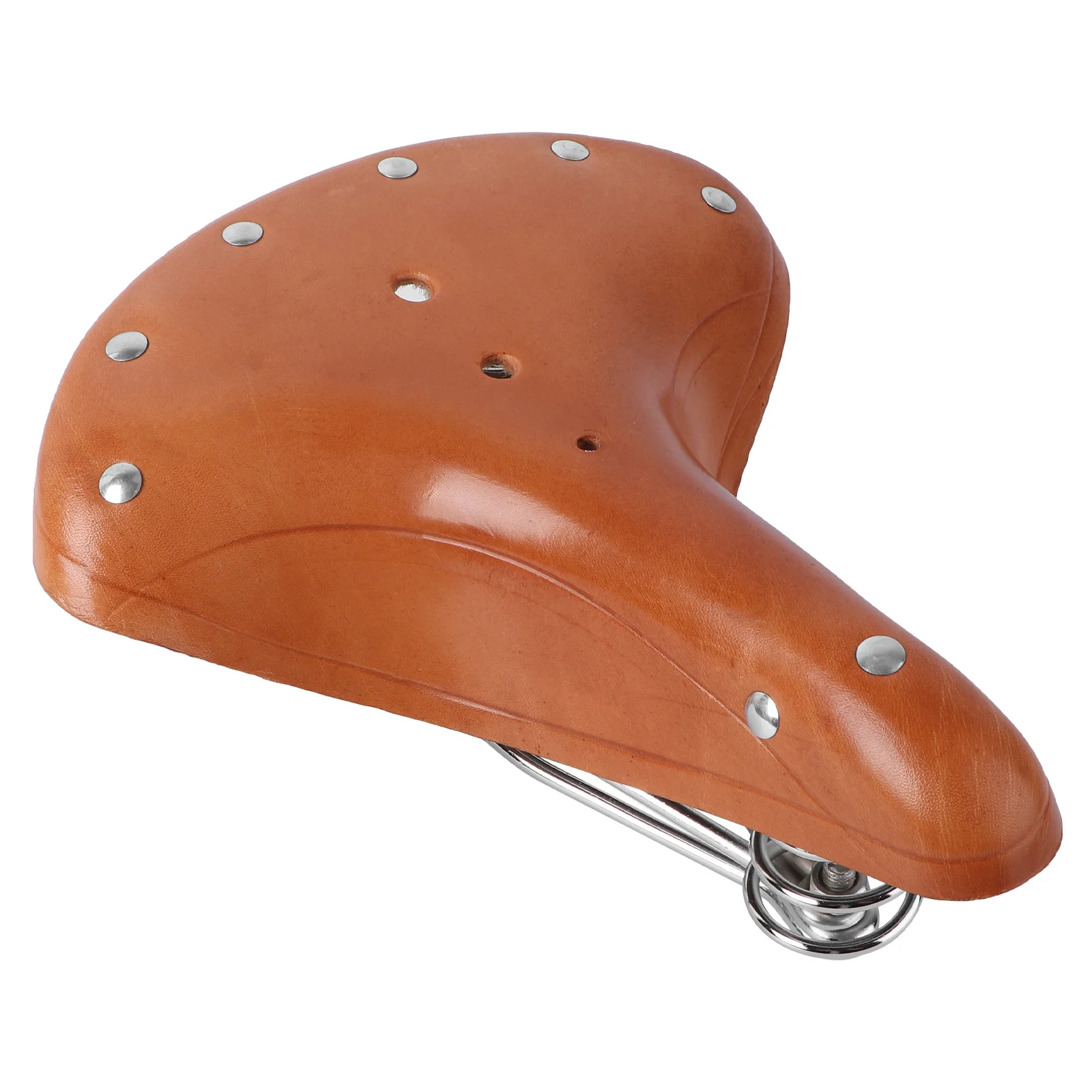 

Imitation Cow Bike Saddle Brown Shockproof Comfortable Bike Seat Suitable Road Mountain Cycling