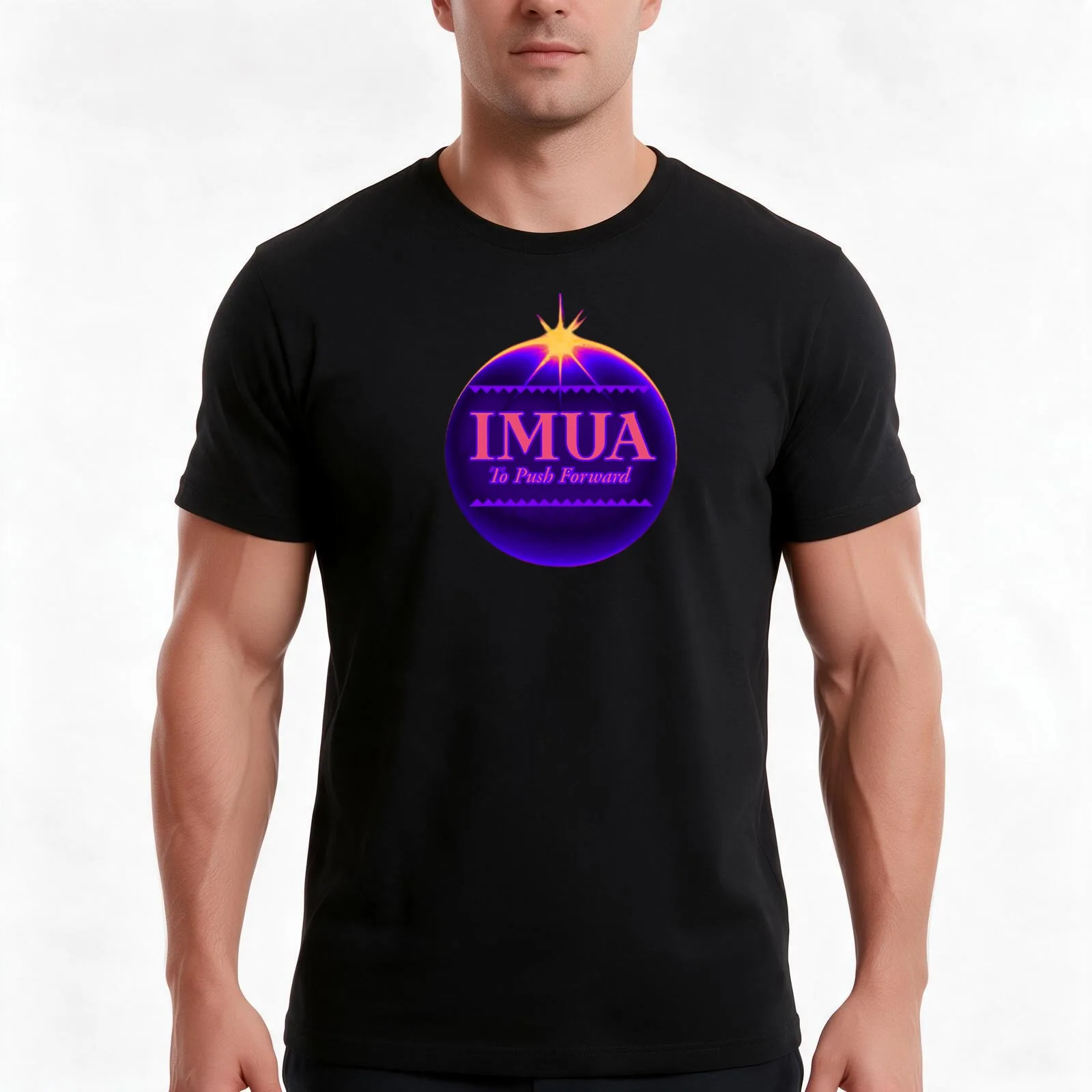 IMUA - To Push Forward - Eclipse T-Shirt Summer Casual Cotton Tee Oversized Streetwear Tops Vintage Graphic Print