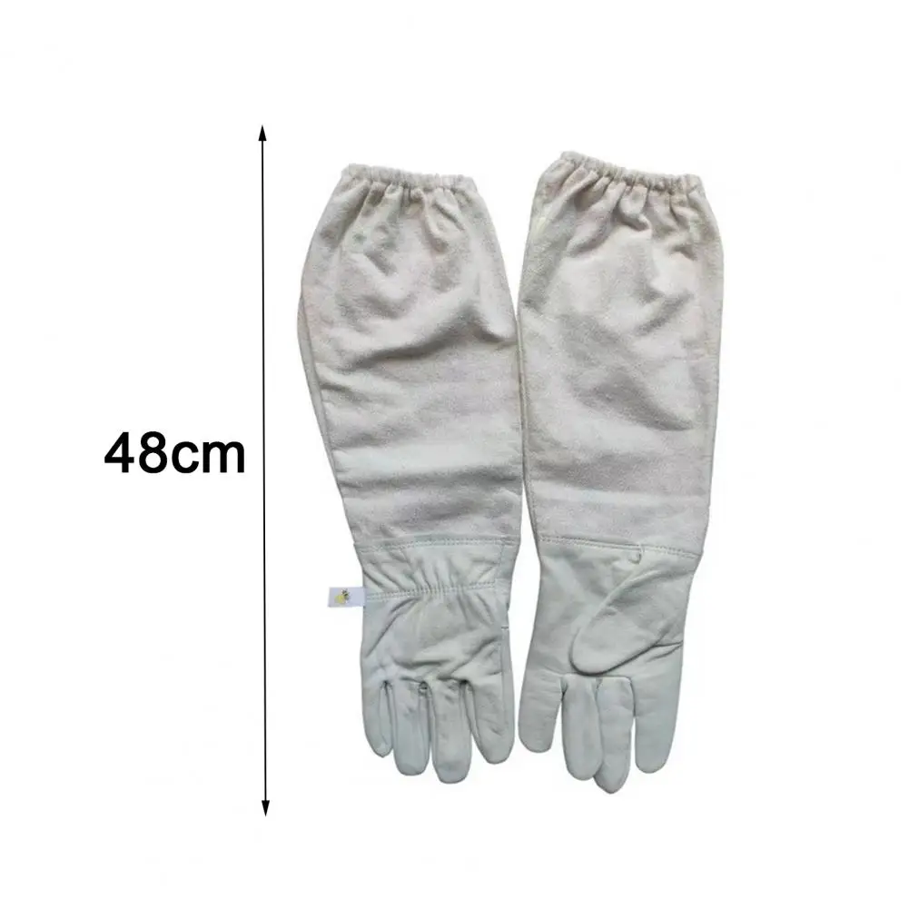 Honey Harvesting Gloves Beekeeping Gloves Protective Long Sleeves Anti-sting Canvas Goat Leather Gloves Breathable