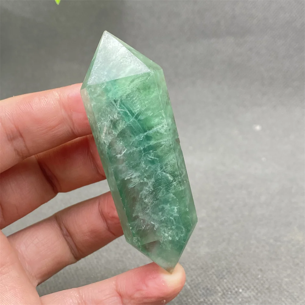 Natural Color Fluorite Crystal Double-Pointed Pillar Magic Wand Home Decorative Item Ideal Holiday Gift