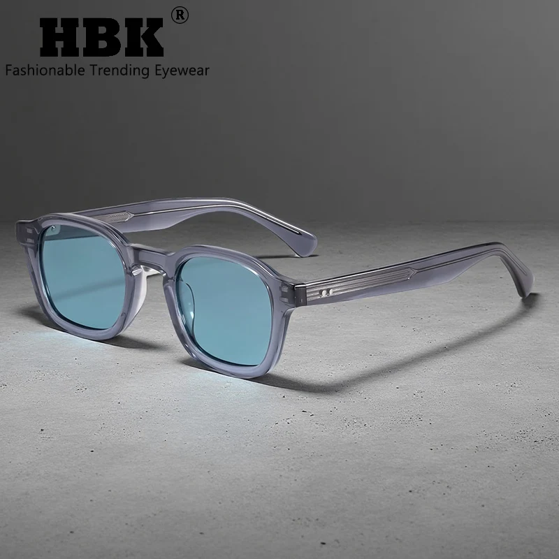 

HBK New Vintage Punk Men Sunglasses Square Frame High-Quality Acetate Frame Sun Glasses Women Outdoor Party Travel Eyewear