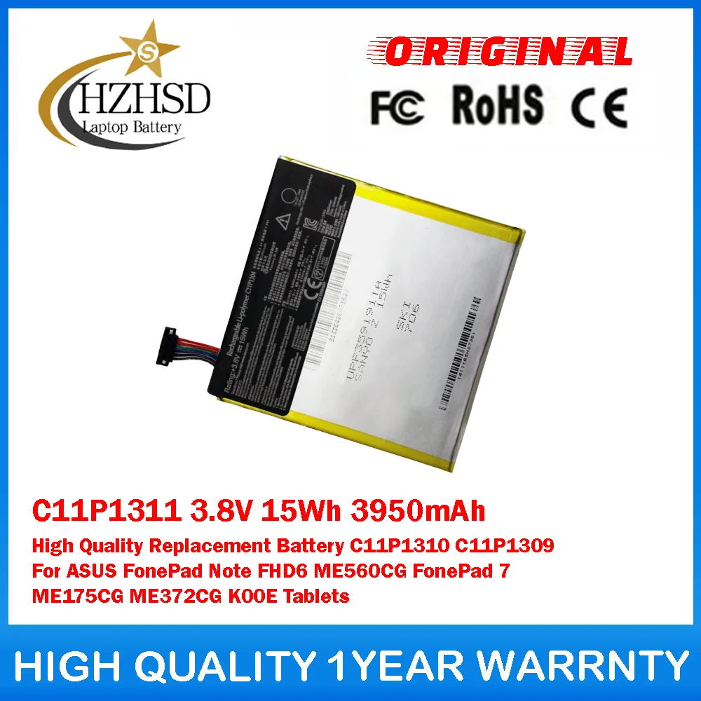 

C11P1311 3.8V 15Wh 3950mAh High Quality Battery C11P1310 C11P1309 For ASUS FonePad Note FHD6 ME560CG FonePad 7 ME175CG ME372CG