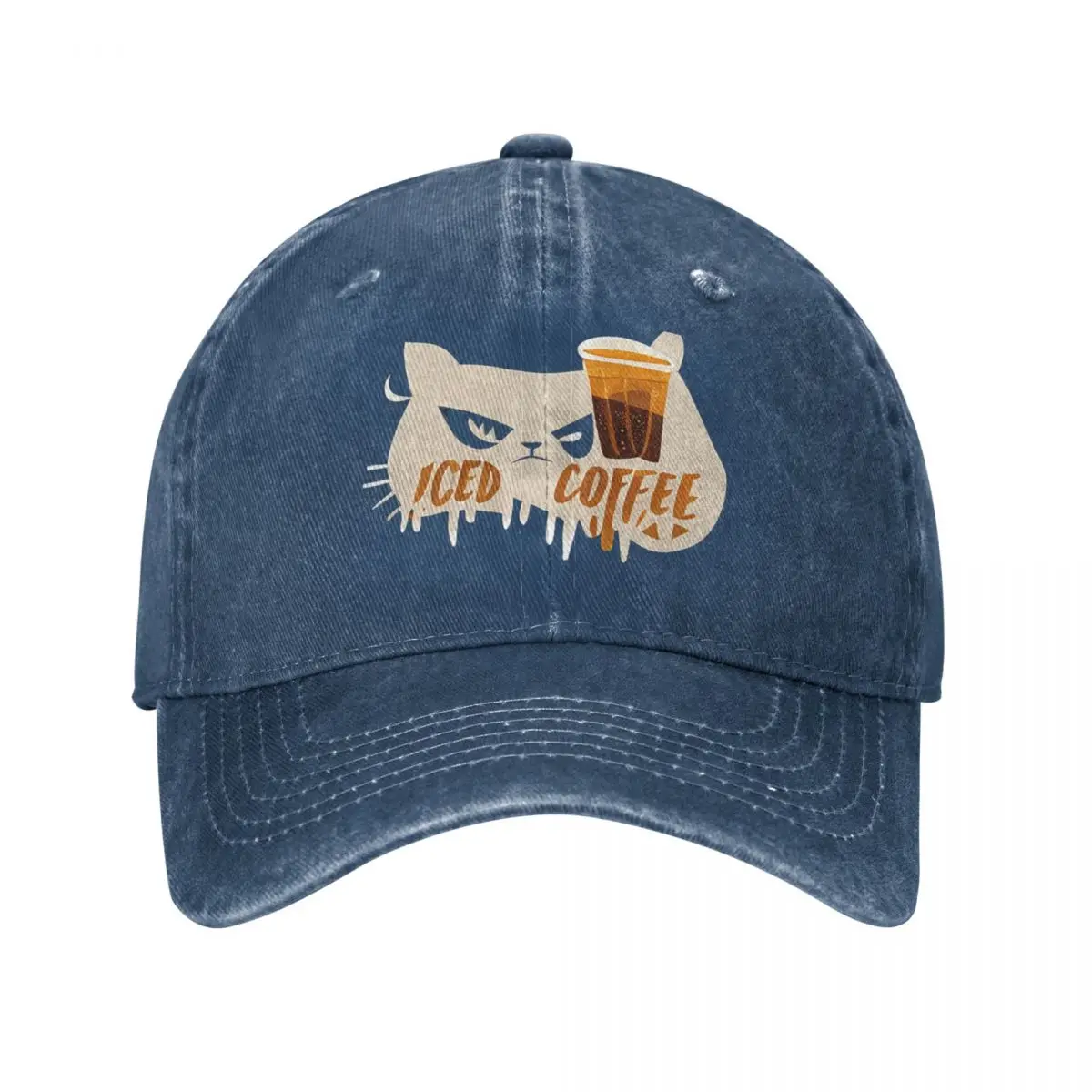 

Kitty Cat Iced Coffee Baseball Cap Hood Sun Hat Thermal Visor Cap Women'S Men'S