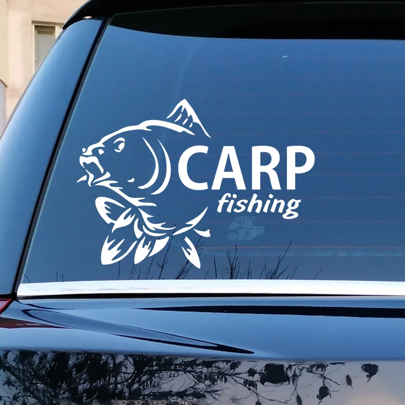 Die-Cut Vinyl Decal Carp fishing Car Sticker Waterproof Auto Decors on Car Body Bumper Rear Window Laptop Choose Size 41361#