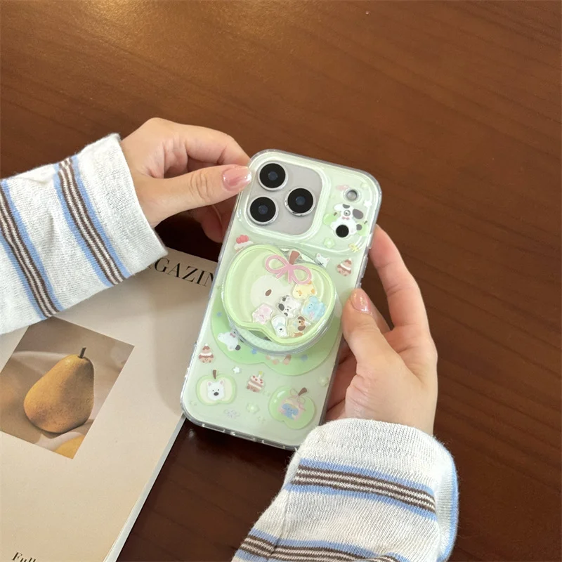 마그세이프 마그네틱 폰 홀더 스탠드 그립톡 그립톡 아이폰 15 16 삼성 걸 브라켓용 한국 귀여운 쉐이크 애플