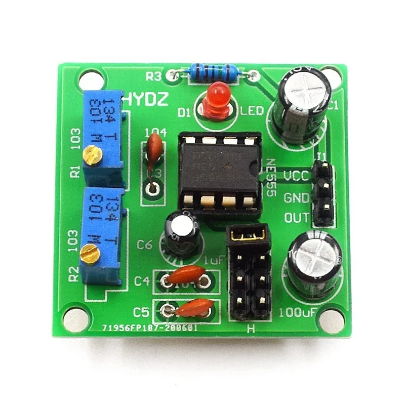 For NE555 Adjustable Pulse Frequency Duty‑Cycle Module Square Wave Strobe Light Electronic DIY Circuit Part