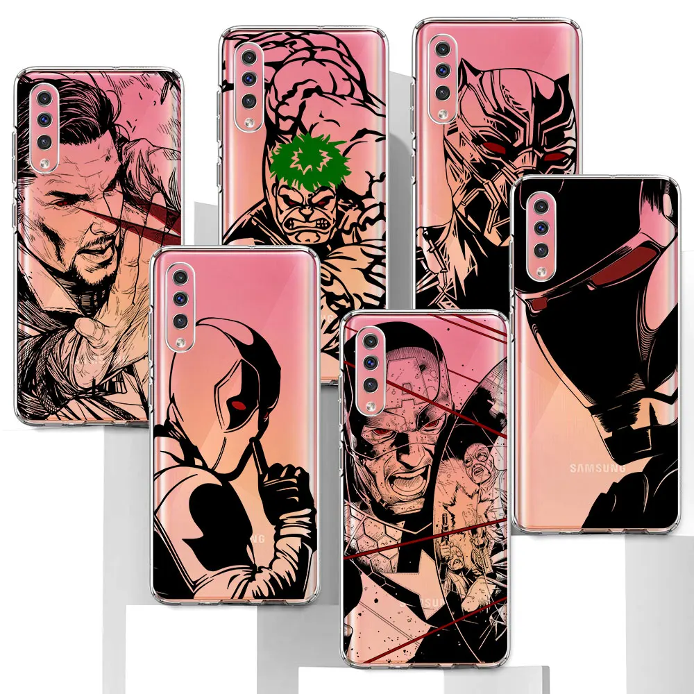 Marvel Super hero Case for Samsung Galaxy A40 A6 A04s A20s A50 A50s A04 A20e A30s A7 A8 A9 Plus A03s A70 TPU Soft Phone Cover