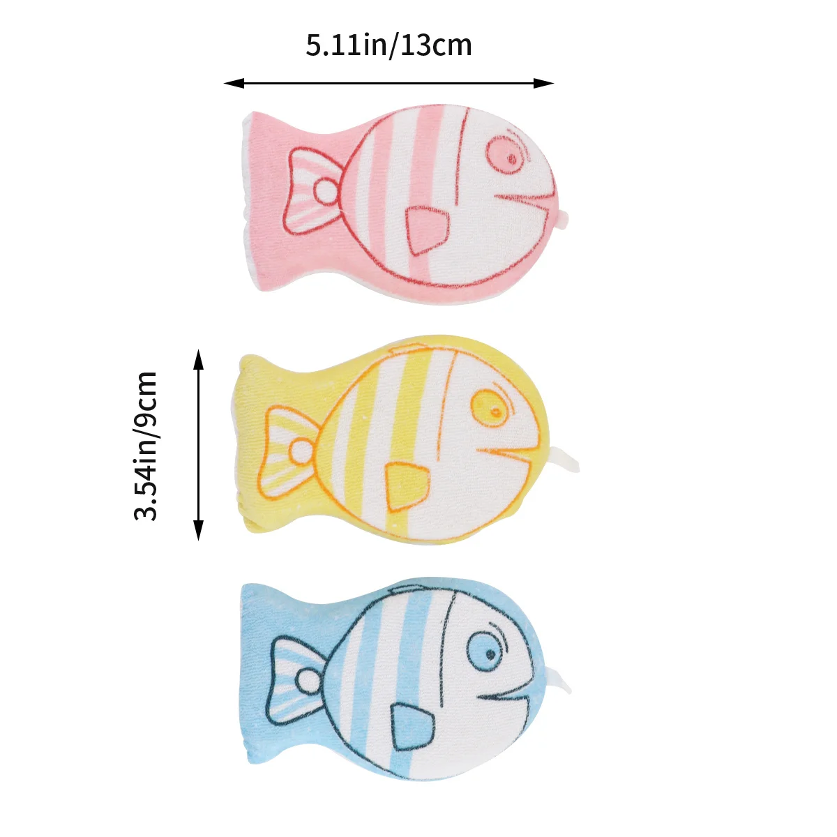 3Pcs Baby Bathing Sponge Soft Cotton Polyester Durable Cartoon Design Hanging Loop Bathing Towel Infant Bath Ball