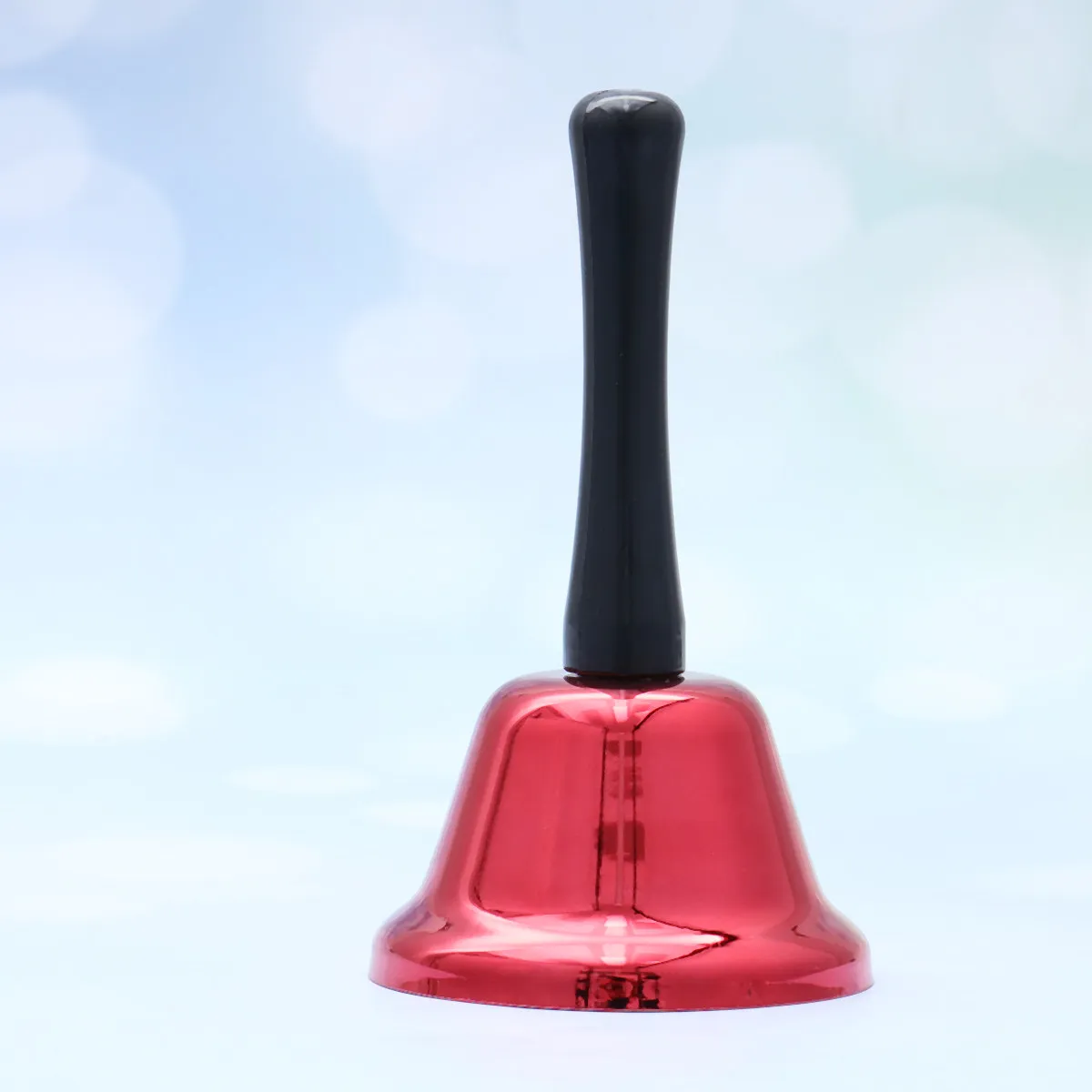 กระดิ่งมือโลหะ 1 ชิ้น เครื่องดนตรีสำหรับเด็ก ทำจากเหล็กขัดเงา น้ำหนักเบา สีฟ้า เหมาะสำหรับใช้ในบ้าน โรงเรียน โรงแรม งานปาร์ตี้ ของขวัญคริสต์มาส