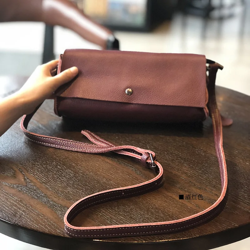 Johnature Vintage Simple Women Shoulder & Crossbody Bags Genuine Leather 2024 New Leisure Soft Cowhide Solid Color Small Bag