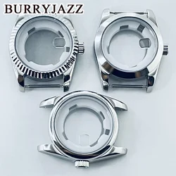 BURRYJAZZ 31mm NH05 NH06 Watch Case Silver Stainless Steel Case With Sapphire Crysta Waterproof