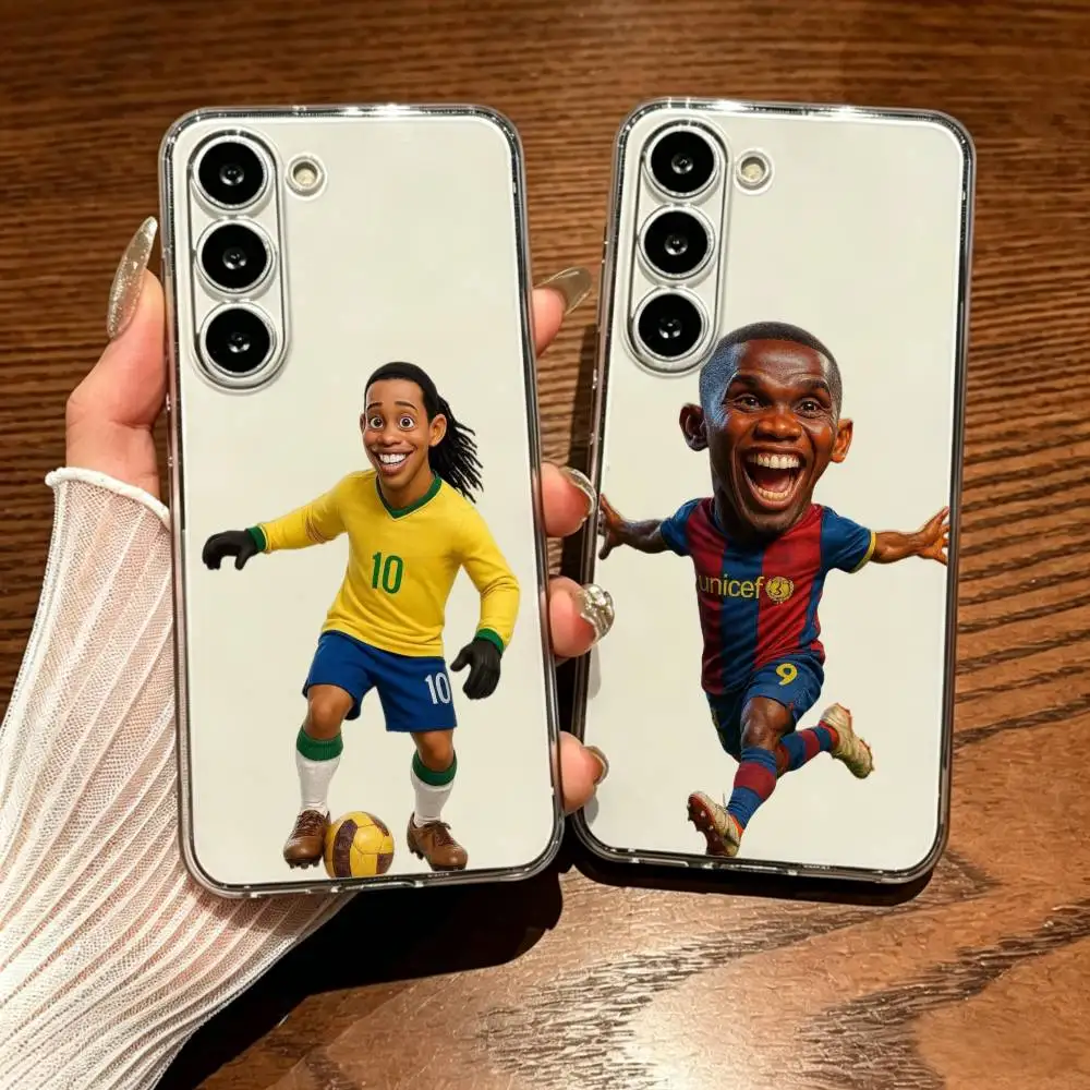 Capa de Telefone Transparente Simples com Estampa do Superestrela do Futebol Ronaldinho para Samsung Galaxy A73/A72/A71/A53/A52/A51/A22/A91/A80