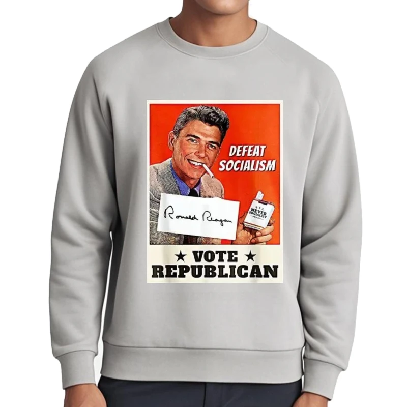 الرجال الملابس رونالد ريغان الهزيمة الاشتراكية التصويت الجمهوري هوديس النساء الذكور خمر الجرافيك هودي سترة الموضة الخريف #2