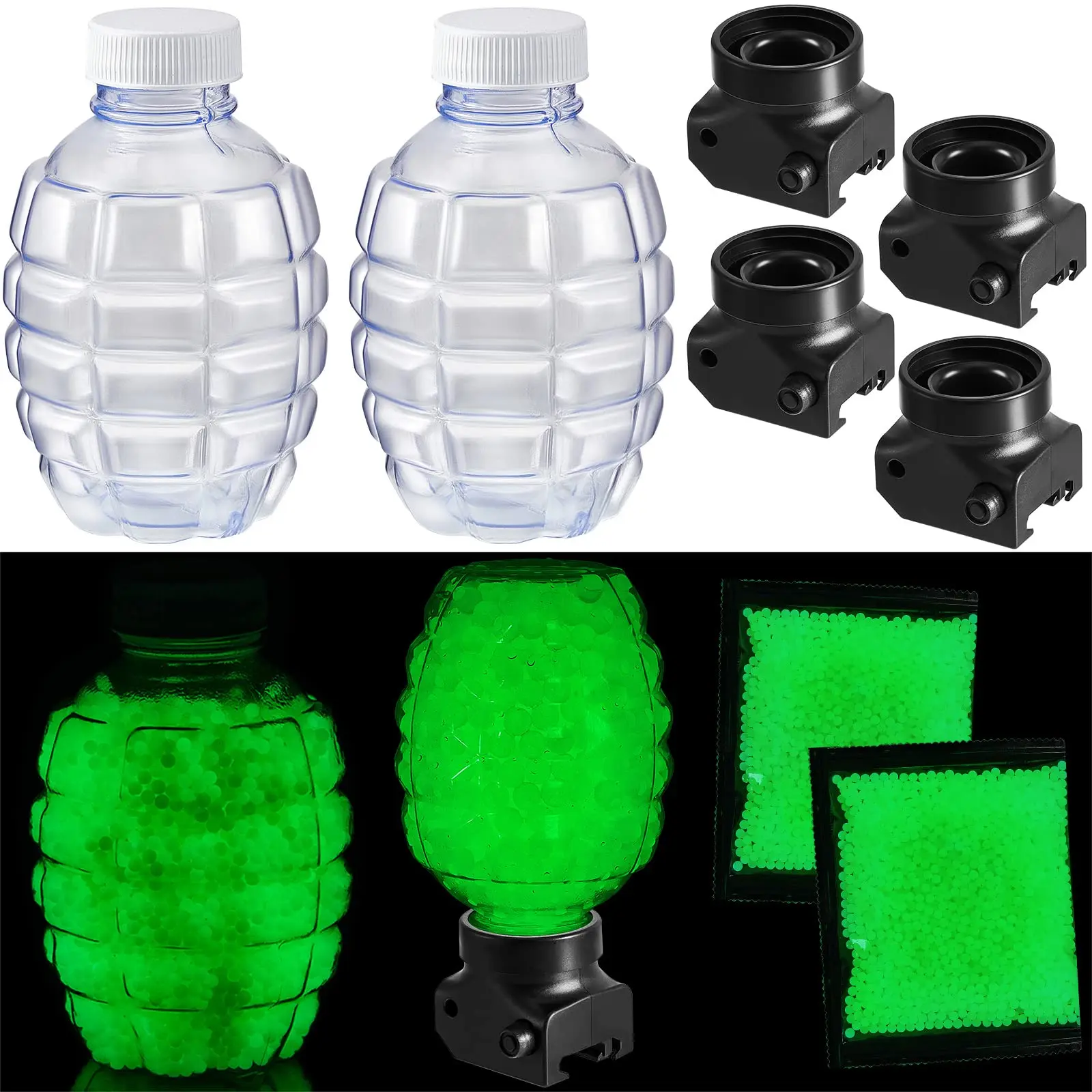 Gel Ball Parts Tool Accessories with Gel Balls Beads Pineapple Bottle Bottle Holder 7-8mm for Splatter Toy Blasters Outdoor Game