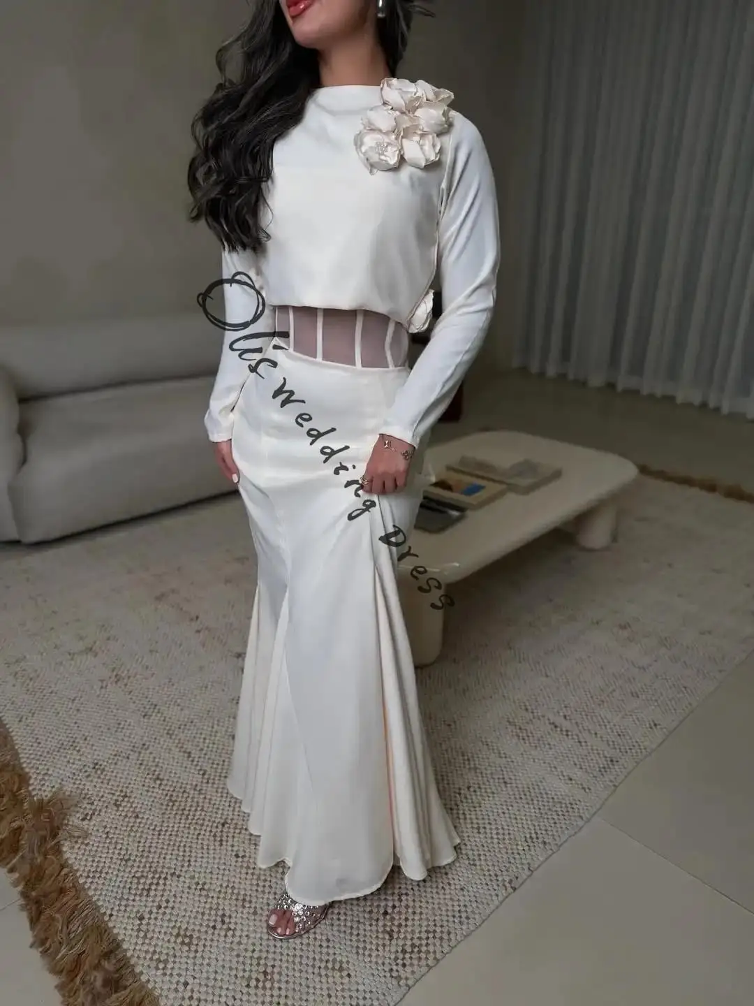 

платья для выпускного вечера с длинными рукавами и круглым вырезом по индивидуальному заказу, плиссированные цветы, длиной до пола, вечерние платья, вечерние платья