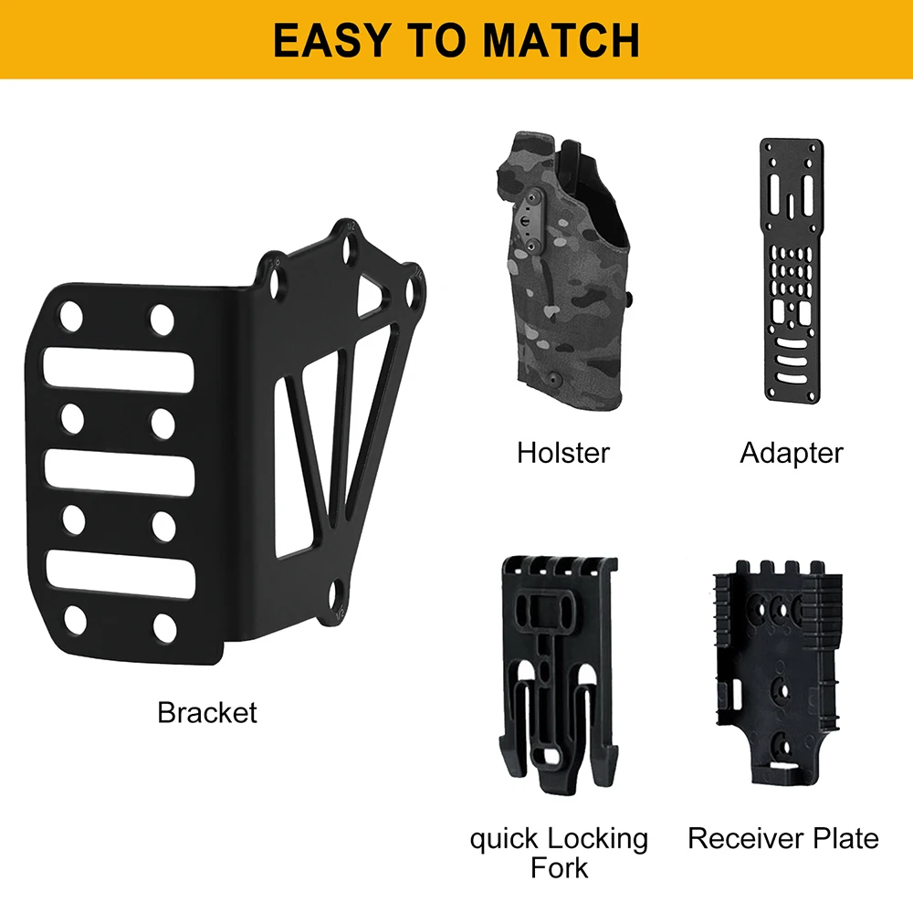 BOOIU Tactical Holster Adapter Stainless Steel Holster Quick Locking System Extension Plate For Outdoor Camping Hunting Holster view 5