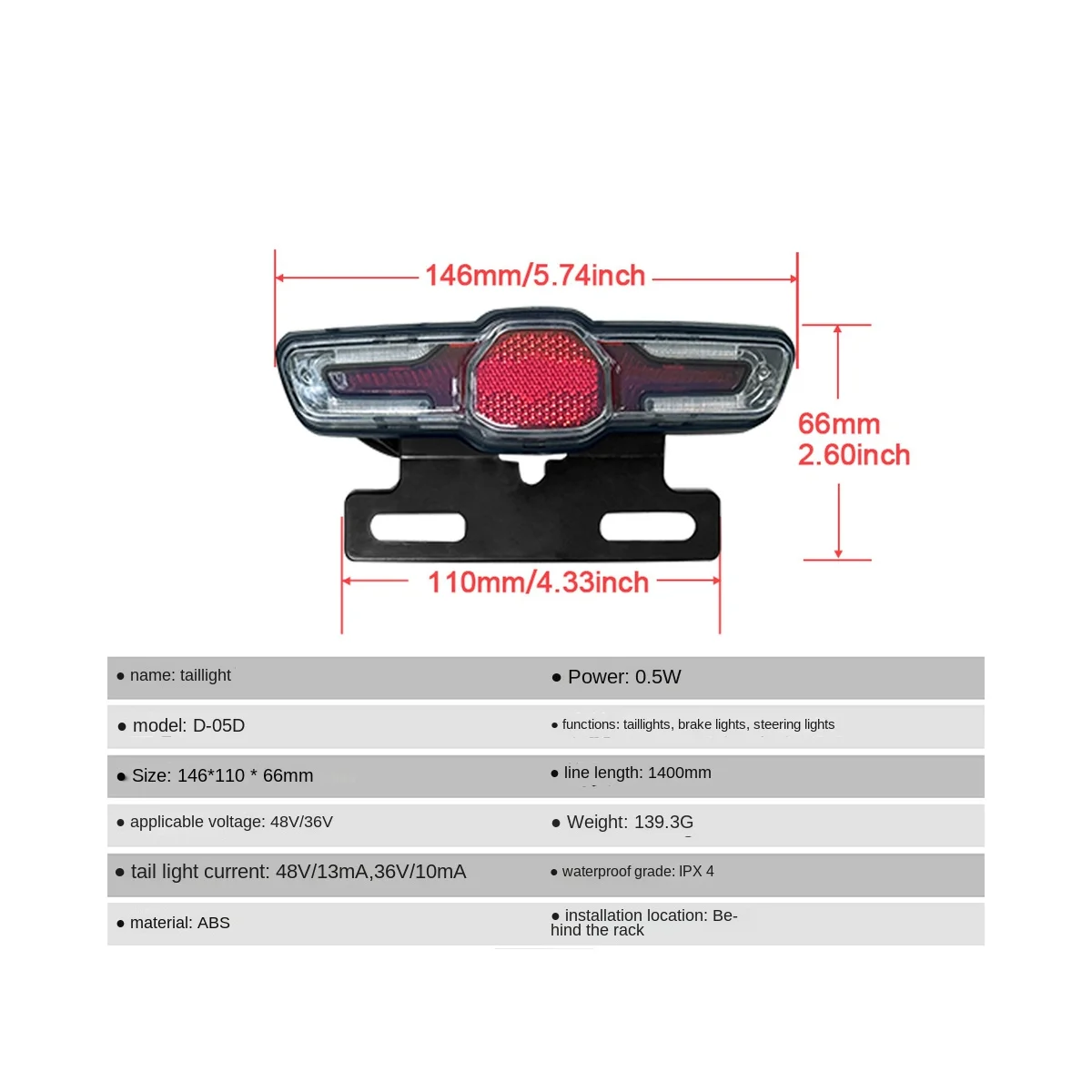 Headlight Kits Ebike DK15 Headlight Kits for E-Bike Retrofit Horn Headlight Switch and with Ebike Tail Light