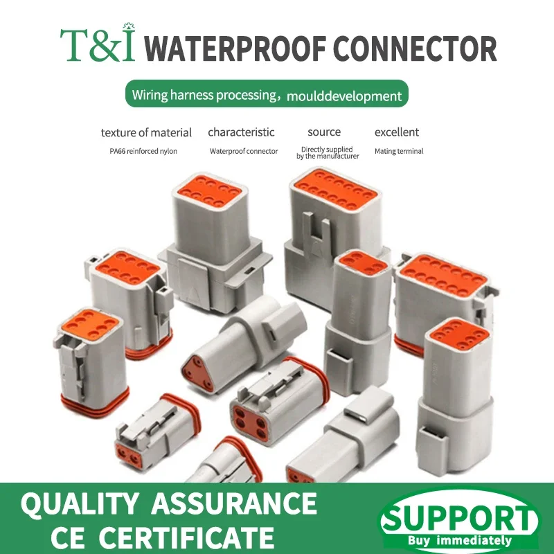 1/5/10 Sets  DT 2P/3P/4P/6P/8P 22-16AWG Waterproof Deutsch Connector deutch connectors Plug Kit DT06-2S DT04-2P  DT04-3P