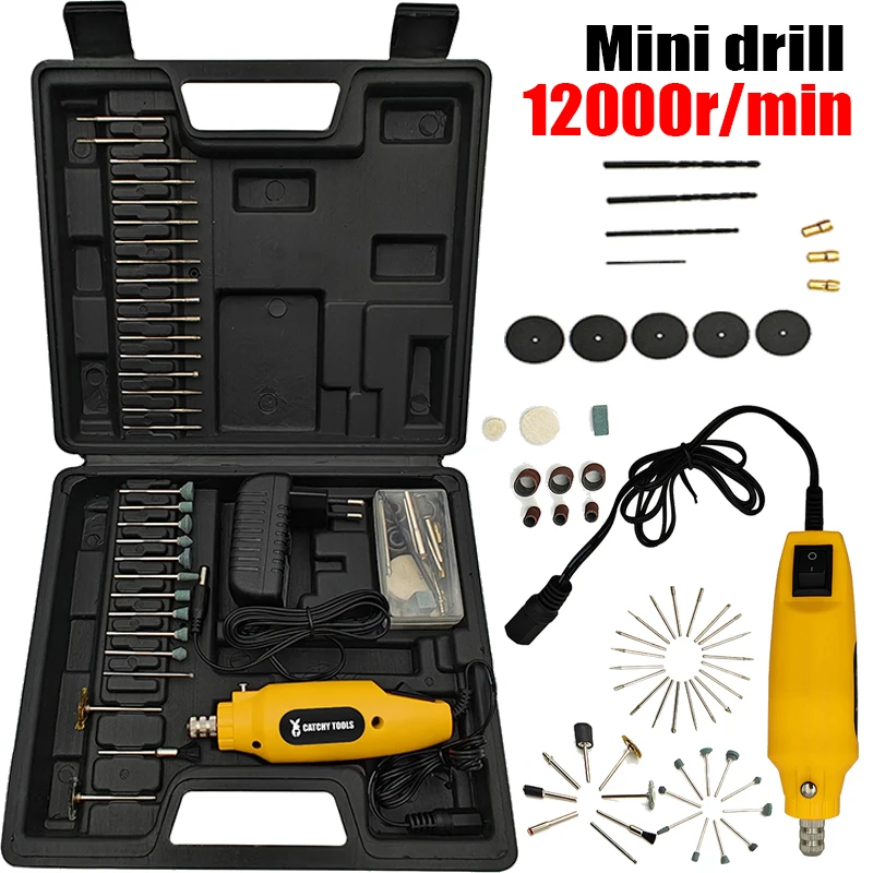 12V Mini Drill Electric Carving Pen Drill Rotary Tools Kit Engraver Pen for Grinding Polishing