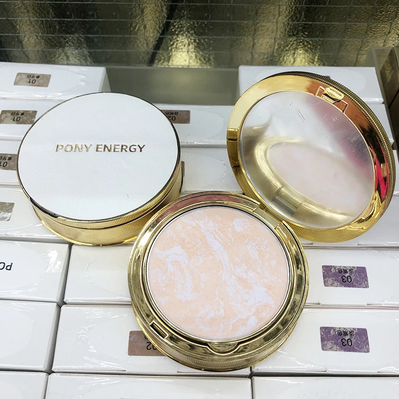 PONY ENERGY-polvo prensado de enfoque suave, corrector de malva, brillo, larga duración, belleza rara, Cosméticos de maquillaje