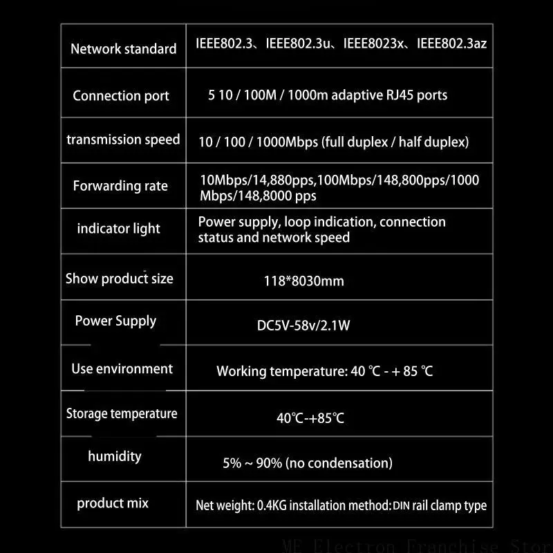 

T5EA 5-port 1000M Ethernet Switch 10/100/1000Mbp LAN Switching Hub Splitter Adapter
