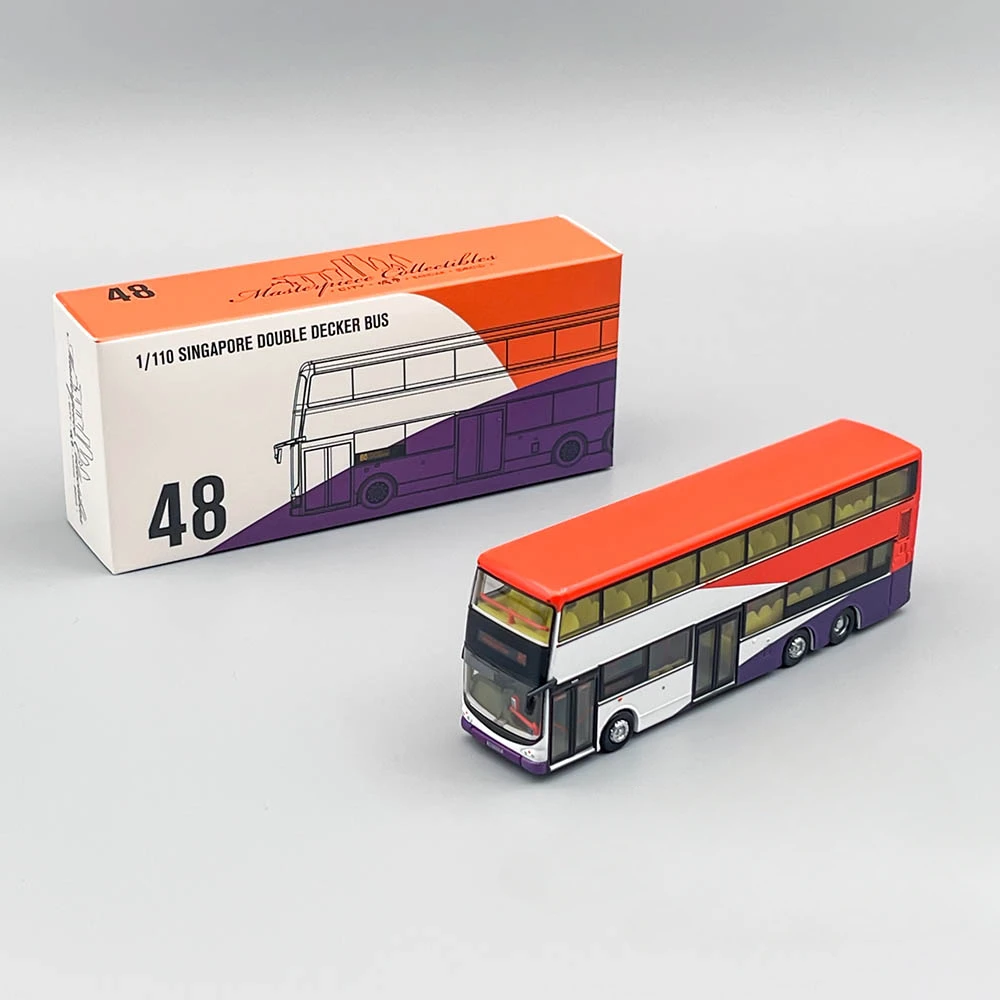 1/110 Singapore Double-decker Bus Model Alloy 80 Route Bus Model Collection Gift