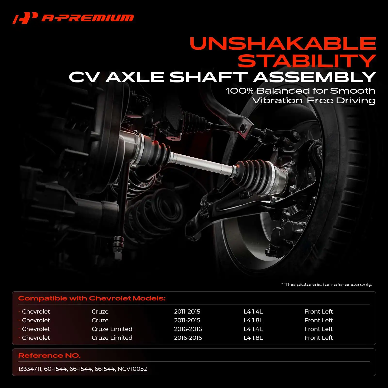 A-Premium Front Driver Side CV Axle Shaft Assembly for Chevrolet Cruze 2011-2015 Cruze Limited 2016